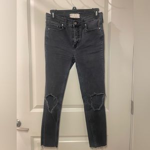 Free People Black Ripped Jeans